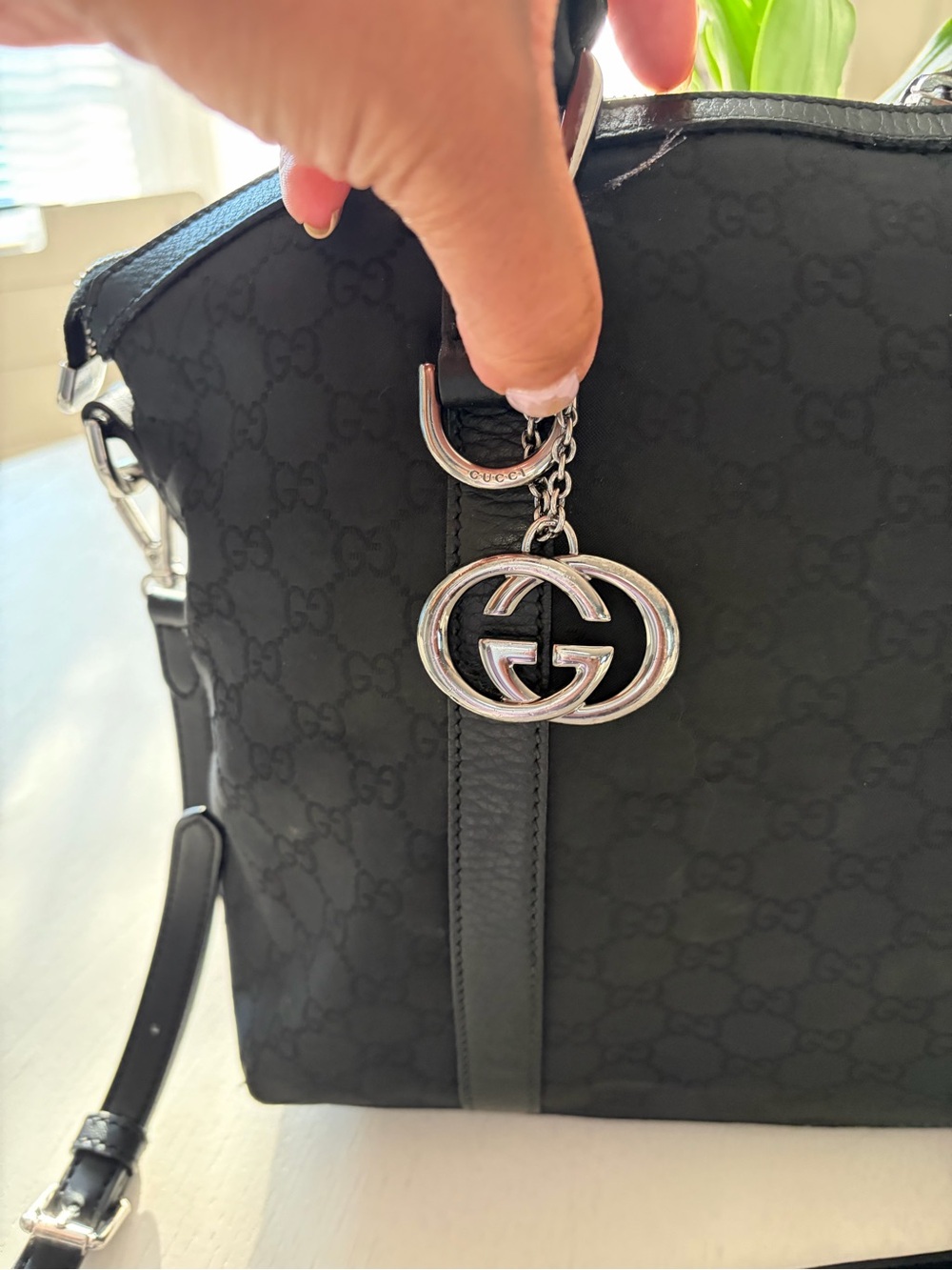 Gucci Black GG Charm Dome Satchel featuring silver-tone hardware - Picture 3 of 15